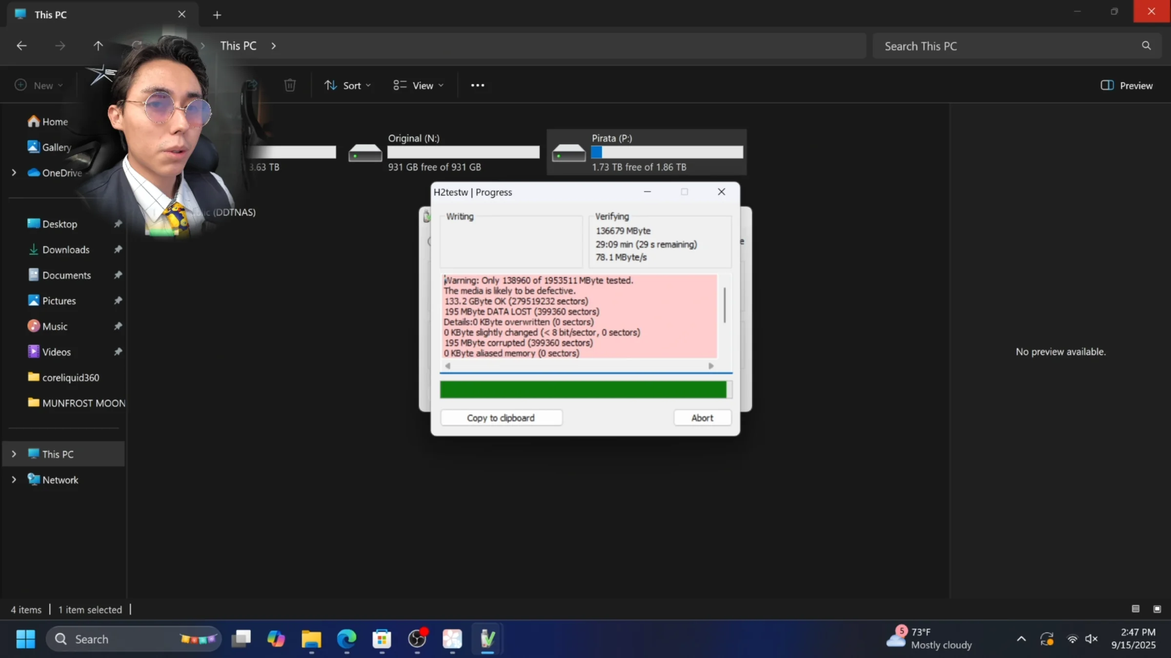 error corrupcion datos ssd kingston nv3 falso capacidad real 120gb