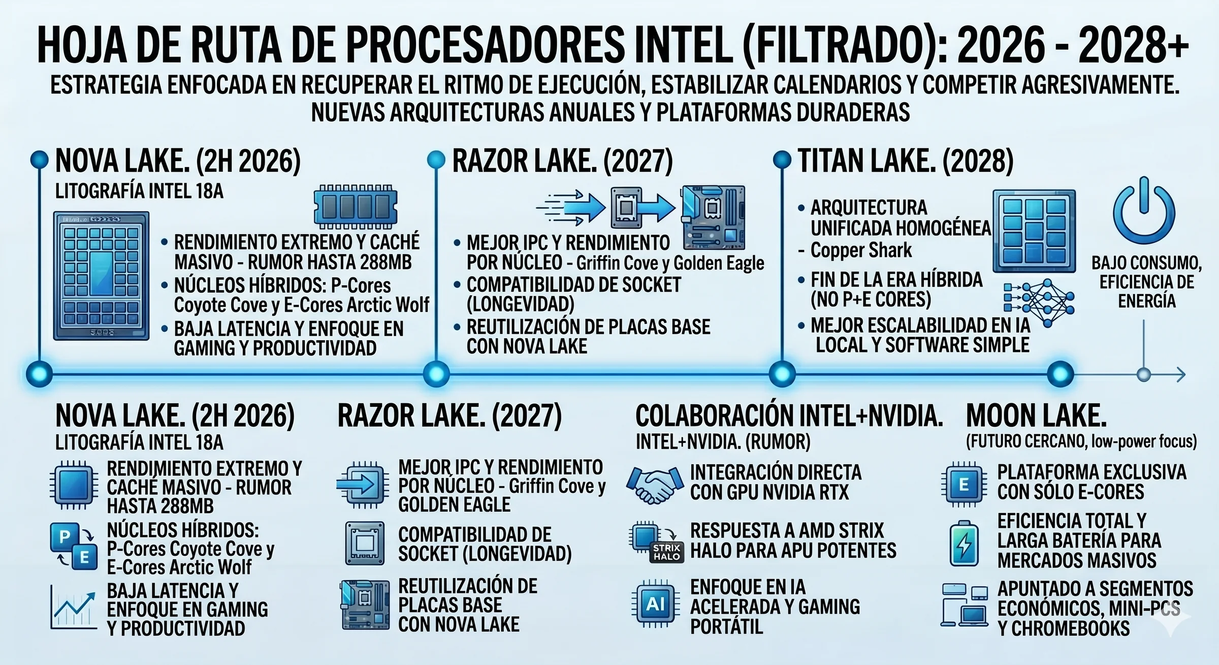 intel filtra su supuesto roadmap hasta 2028 nova lake razor m2436