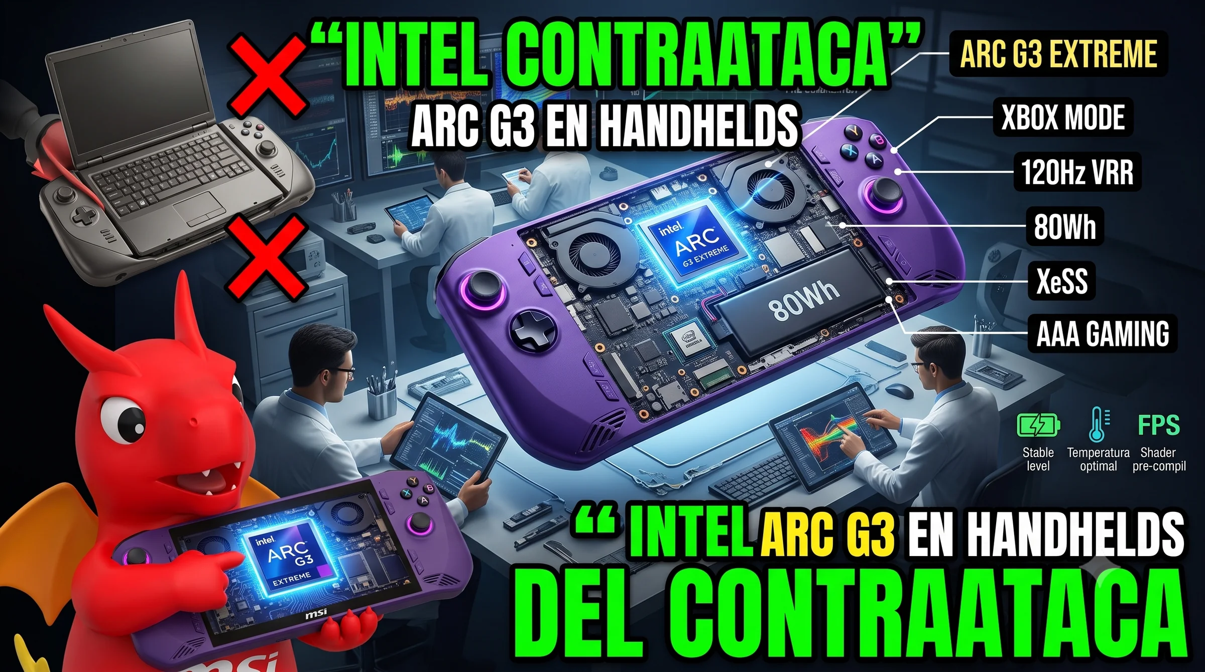 intel arc g3 extreme y msi claw 8 ex ai la handheld que quie m3471