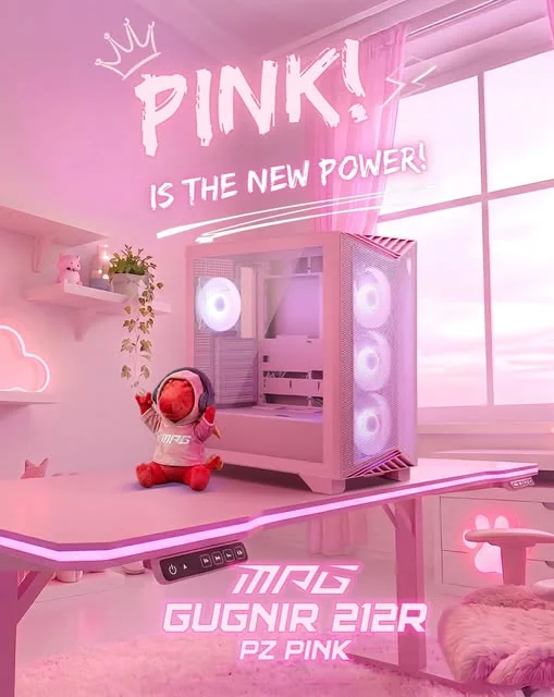 MSI MPG GUNGNIR 212R PZ PINK: un gabinete rosa que no sacrifica hardware por verse bonito