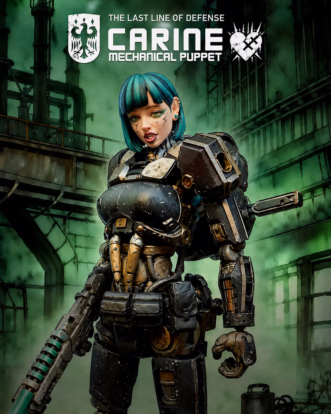 Carine Card Custom 118 scale Acid Rain World figures of The Smiling Ark built and painted by Aivan FuryPixel Vertical Photo