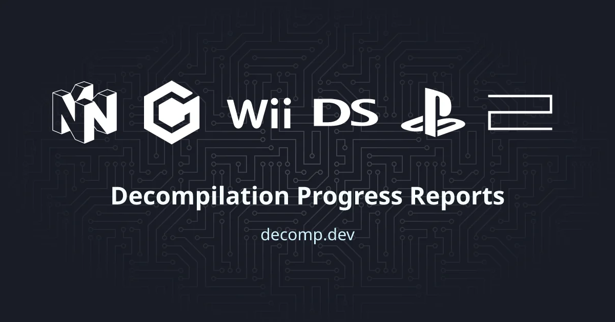 gamecube and wii game decomplication progress website v0 7e20T
